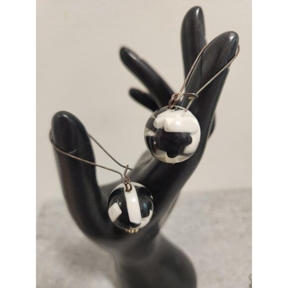 Long Dangle Earrings Marble Style Drop Earrings - Picture 10 of 10